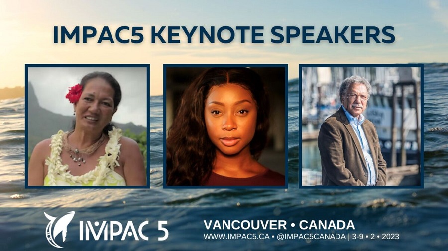 IMPAC5 keynote speakers Hinano Teavai-Murphy, Ruth Mthembu, and Daniel Pauly