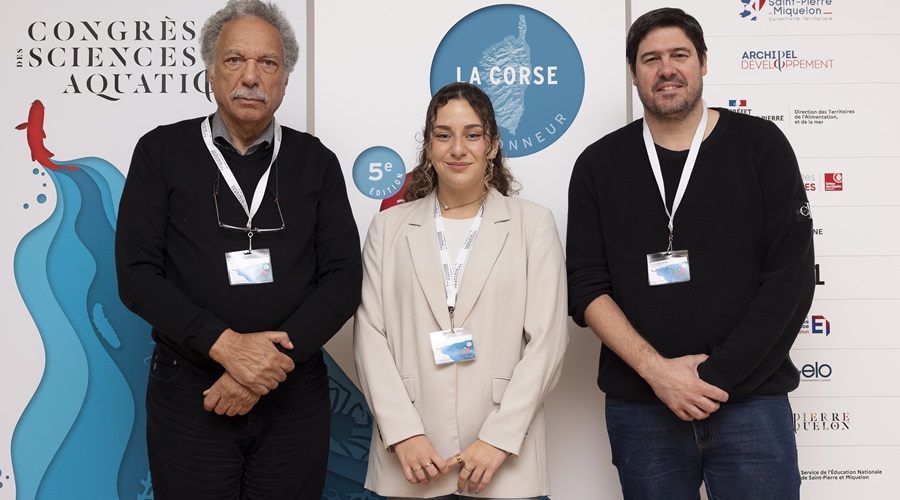 Daniel Pauly, Anna Luna Rossi and Fabrice Teletchea at the 2025 International Congress on Aquatic Sciences in Saint Pierre and Miquelon
