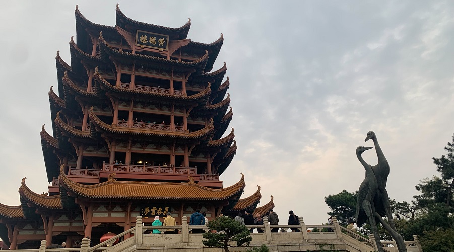Temple in Wuhan. China, visited by tourists in October 2025